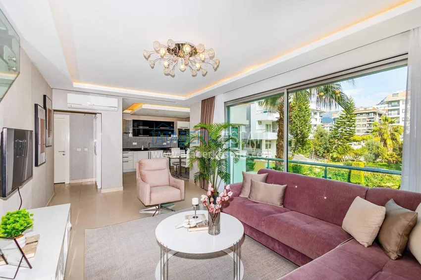 Purchase 2+1 garden duplex in Kestel on the beachfront - with new furniture and sea views 15