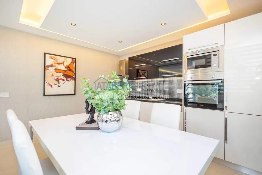 Purchase 2+1 garden duplex in Kestel on the beachfront - with new furniture and sea views 19