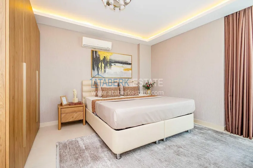 Purchase 2+1 garden duplex in Kestel on the beachfront - with new furniture and sea views 37