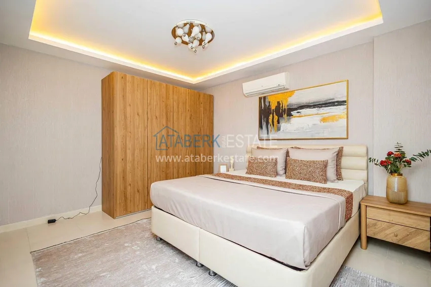 Purchase 2+1 garden duplex in Kestel on the beachfront - with new furniture and sea views 38