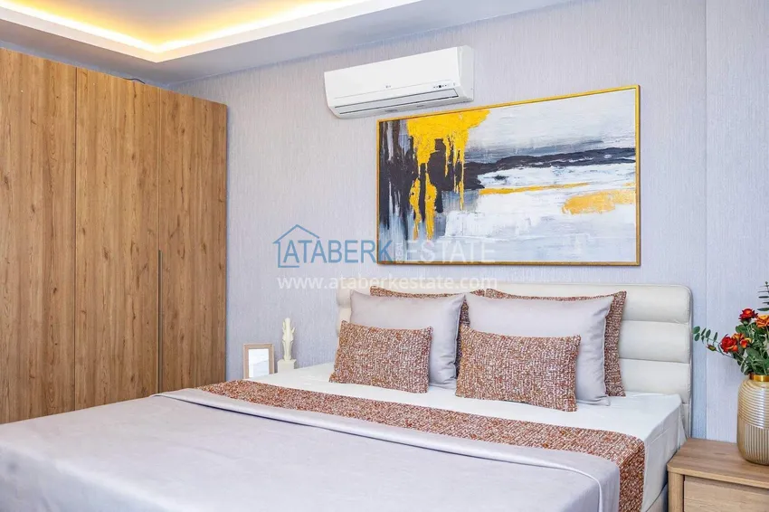 Purchase 2+1 garden duplex in Kestel on the beachfront - with new furniture and sea views 40