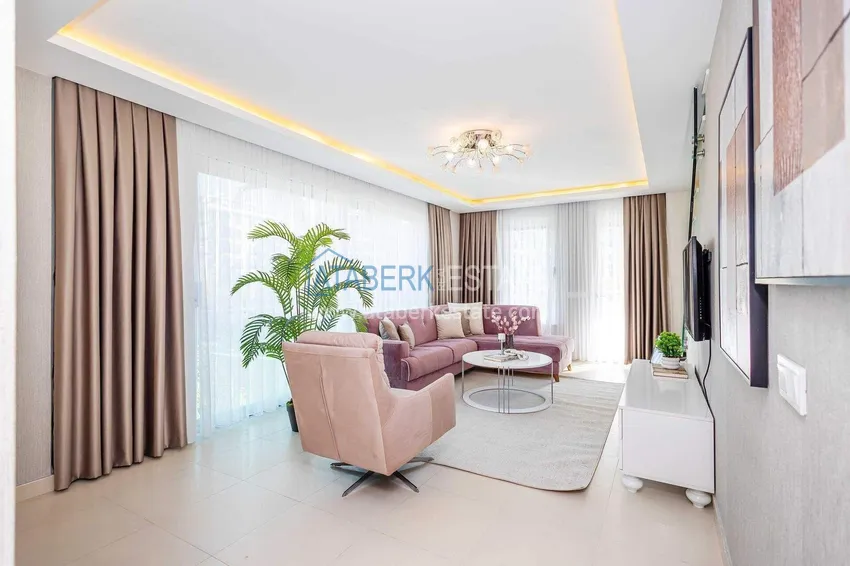 Purchase 2+1 garden duplex in Kestel on the beachfront - with new furniture and sea views 6