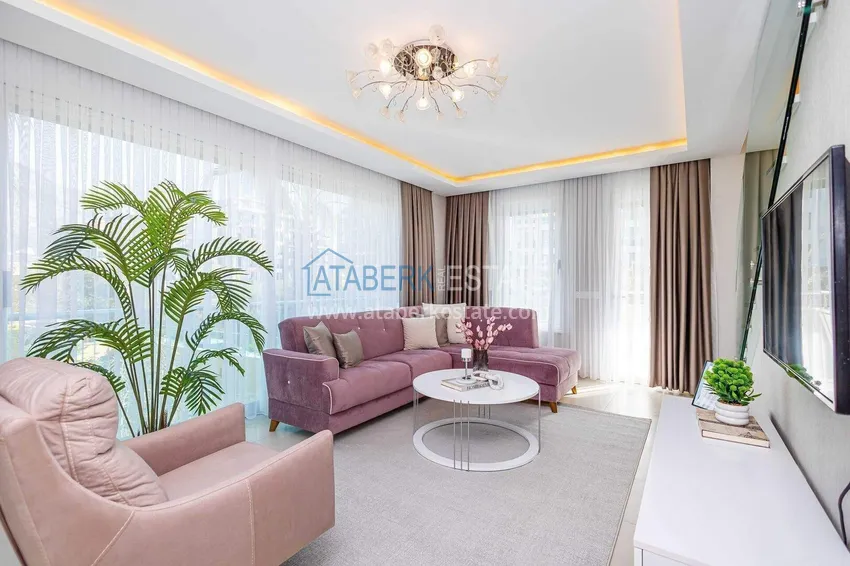 Purchase 2+1 garden duplex in Kestel on the beachfront - with new furniture and sea views 7
