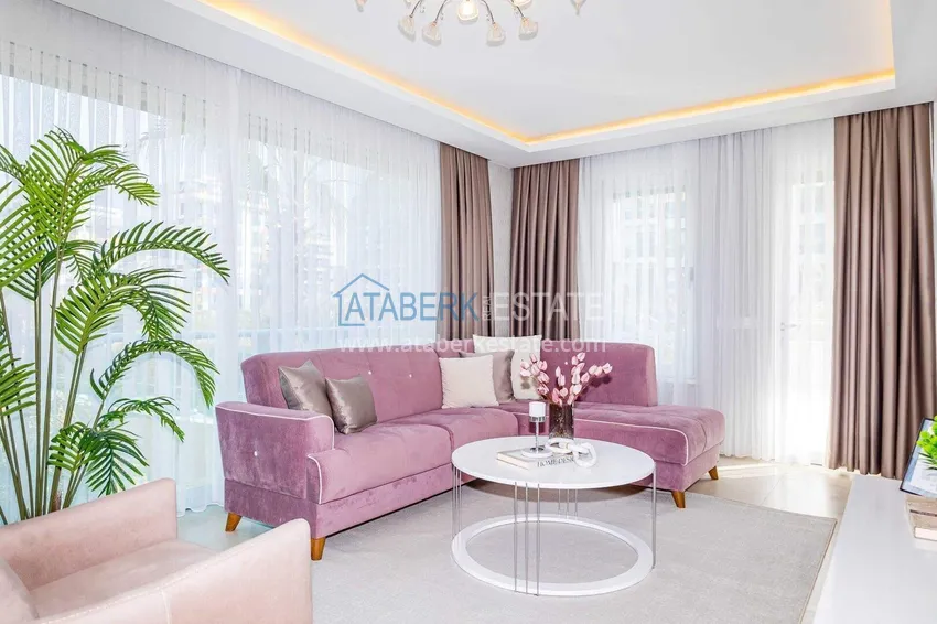 Purchase 2+1 garden duplex in Kestel on the beachfront - with new furniture and sea views 9
