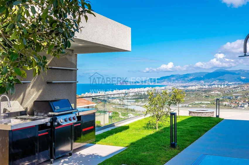 Premium 4+1 villa with panoramic views in Kargicak - fully furnished, suitable for citizenship 24