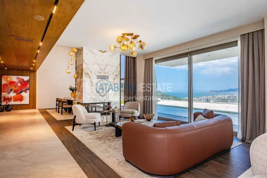 Purchase Premium 4+1 villa with panoramic views in Kargicak - fully furnished, suitable for citizenship 6