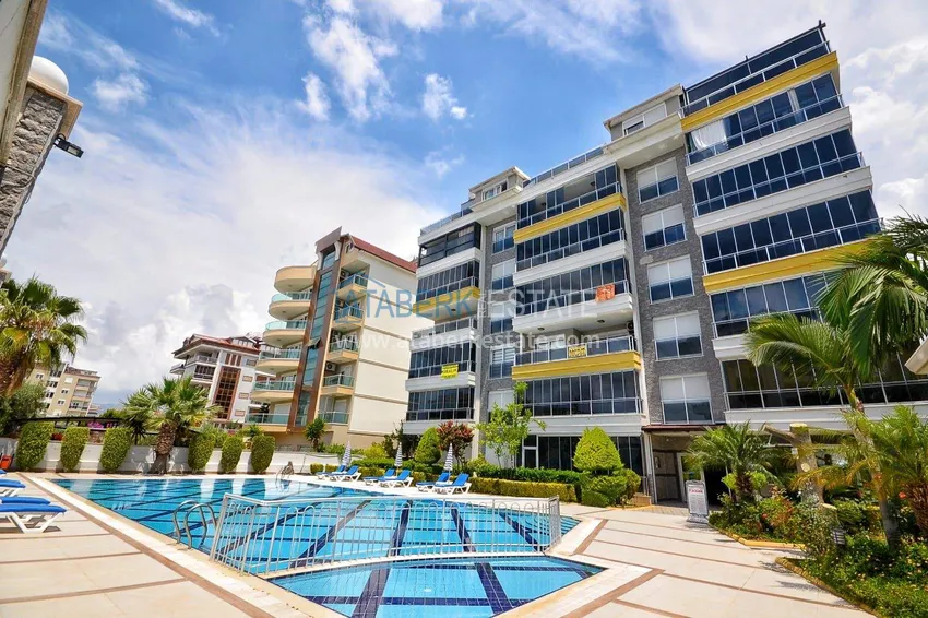 Apartment 1+1 70 m2 in Kestel — furnished, glazed balcony, 100 meters from the sea 2 