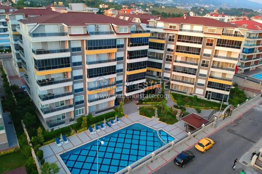 Apartment 1+1 70 m2 in Kestel — furnished, glazed balcony, 100 meters from the sea 3 