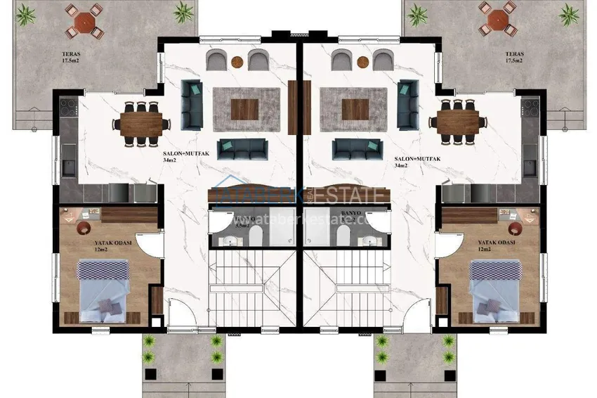 Buy cheap 3+1 villa in Kargicak - designer renovation, private area 2
