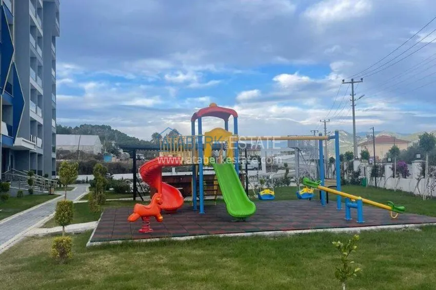 Duplex with new furniture and mountain views in a modern complex - Gazipasa City 10