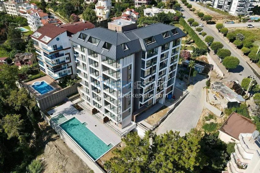 1+1 apartment with sea view in Alanya, Avsallar district 1