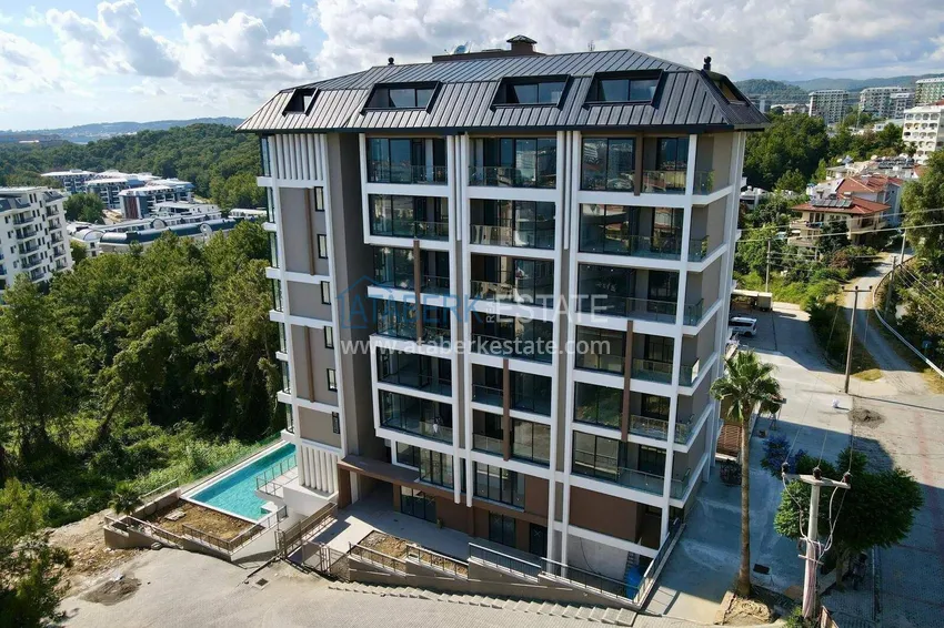 1+1 apartment with sea view in Alanya, Avsallar district 8
