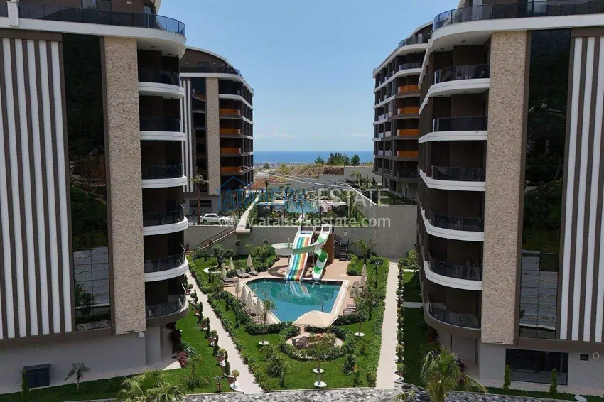 A new stylish investment project at the excavation stage in Oba, Alanya 9 