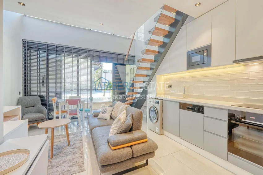 Purchase Loft 1+1 apartment in the center of Alanya - stylish interior, 250 meters from Cleopatra beach 1