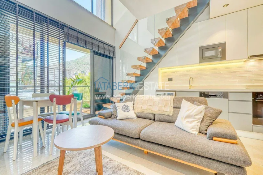 Purchase Loft 1+1 apartment in the center of Alanya - stylish interior, 250 meters from Cleopatra beach 2