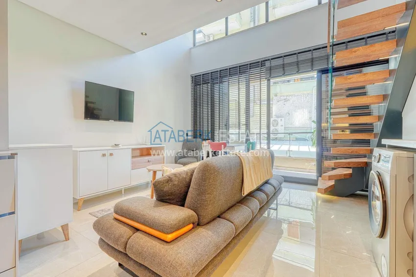 Purchase Loft 1+1 apartment in the center of Alanya - stylish interior, 250 meters from Cleopatra beach 6