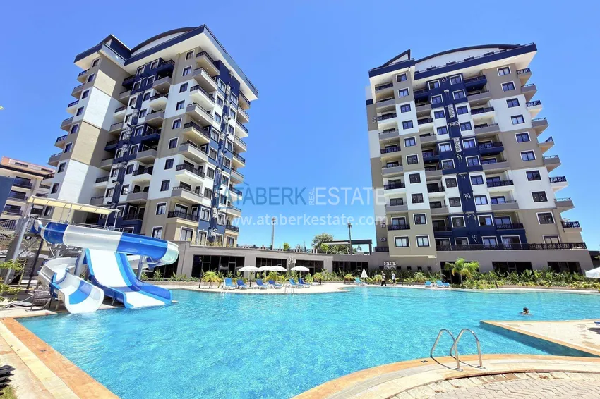1+1 apartment in Alanya with sea view - premium residential complex in Avsallar 6