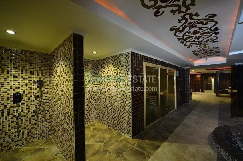 1+1 apartment in Alanya, Cikcilli district - furnished and with sea view, glazed balcony 20 