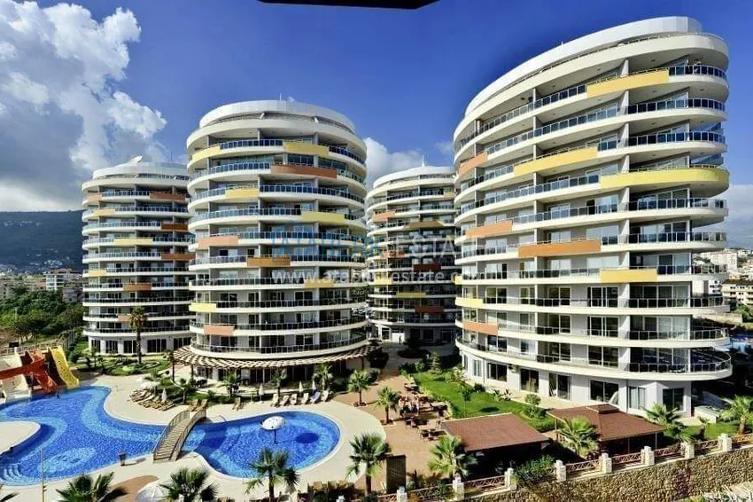 1+1 apartment in Alanya, Cikcilli district - furnished and with sea view, glazed balcony 2 