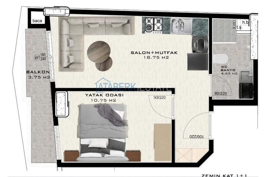 Buy cheap Comfortable city house in the center of Alanya - installments of up to 3 years, accommodation with a down payment and a tap at 50% payment 1